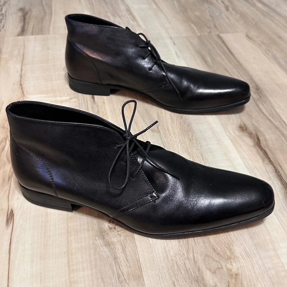 New Paul Drish Sean‎ Black Leather Chuka Boots Size 11